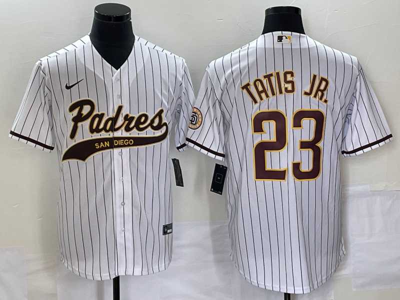 Men%27s San Diego Padres #23 Fernando Tatis Jr. White Cool Base Stitched Baseball Jersey